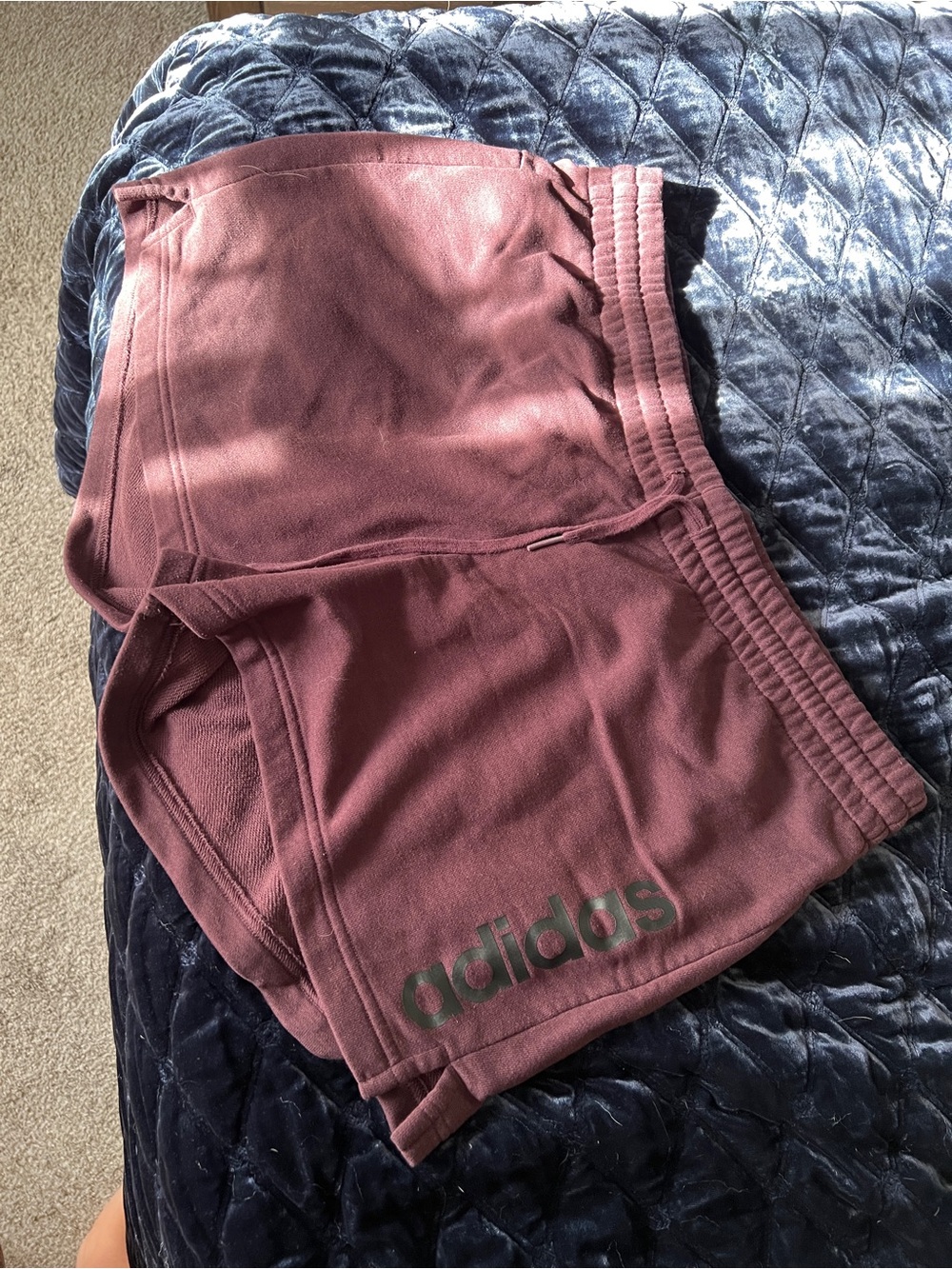 adidas mauve athletic lounge shorts with logo